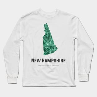 New Hampshire state map abstract green Long Sleeve T-Shirt